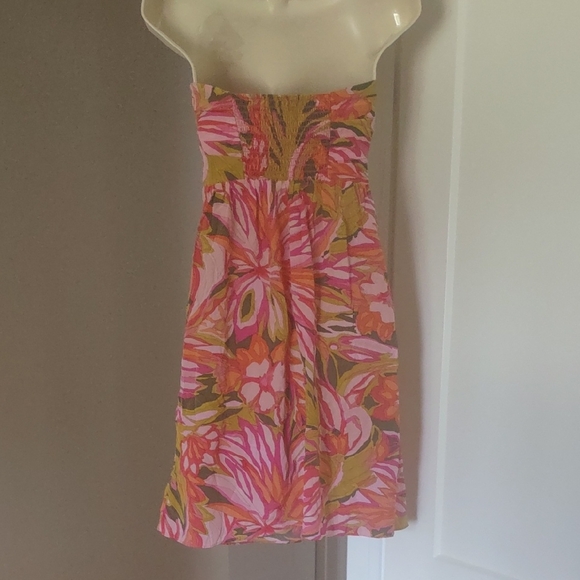Alice & Trixie Strapless Dress - Pink, Orange and Green Floral - Size XS - Picture 5 of 8